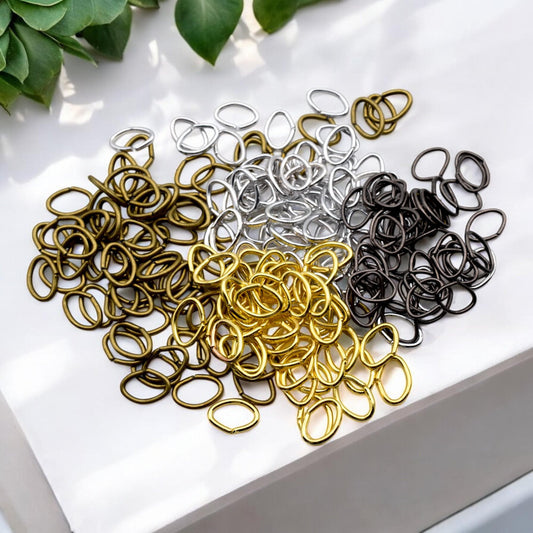 Bulk Plated Open Oval Jump Rings – 4 Colors, Gold, Silver, Black, Antique Green 6,000 for 8mm  12,000 Pcs for 5mm jewelry...