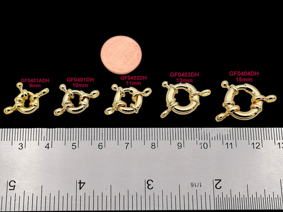 Gold Filled Alternative Findings Spring Ring Clasps Secure Elegant Jewelry Fasteners Sizes 9mm to 15mm 14K Findings Jewelr...