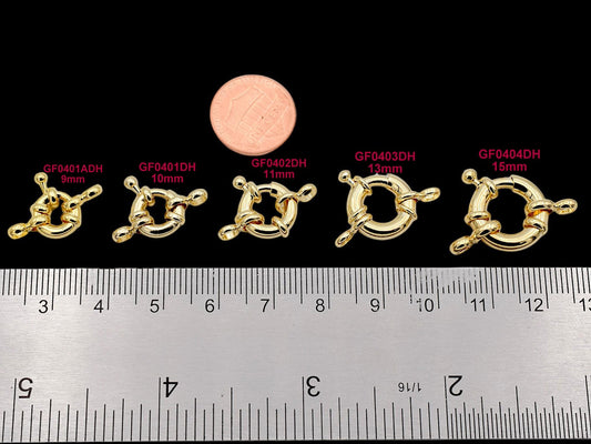 Gold Filled Alternative Findings Spring Ring Clasps Secure Elegant Jewelry Fasteners Sizes 9mm to 15mm 14K Findings Jewelr...