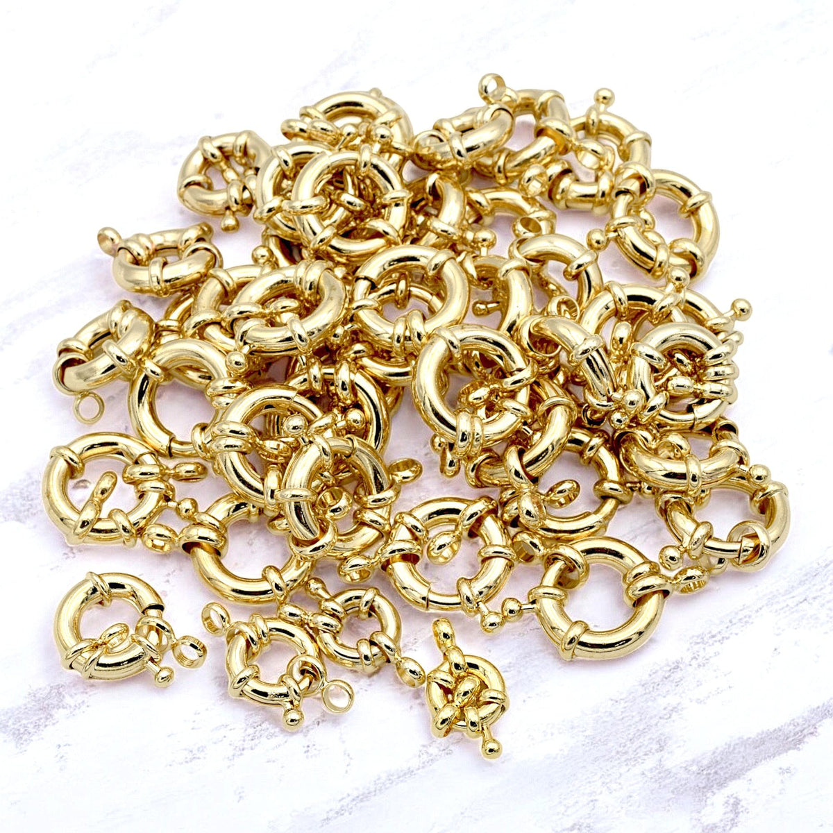Gold Filled Alternative Findings Spring Ring Clasps Secure Elegant Jewelry Fasteners Sizes 9mm to 15mm 14K Findings Jewelr...