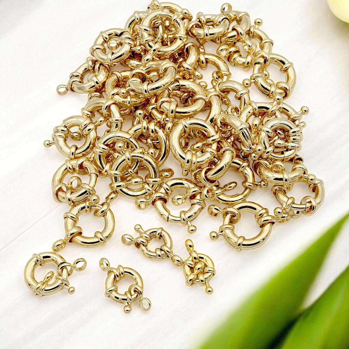 Gold Filled Alternative Findings Spring Ring Clasps Secure Elegant Jewelry Fasteners Sizes 9mm to 15mm 14K Findings Jewelr...