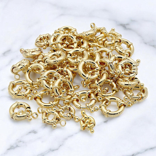 Gold Filled Alternative Findings Spring Ring Clasps Secure Elegant Jewelry Fasteners Sizes 9mm to 15mm 14K Findings Jewelr...