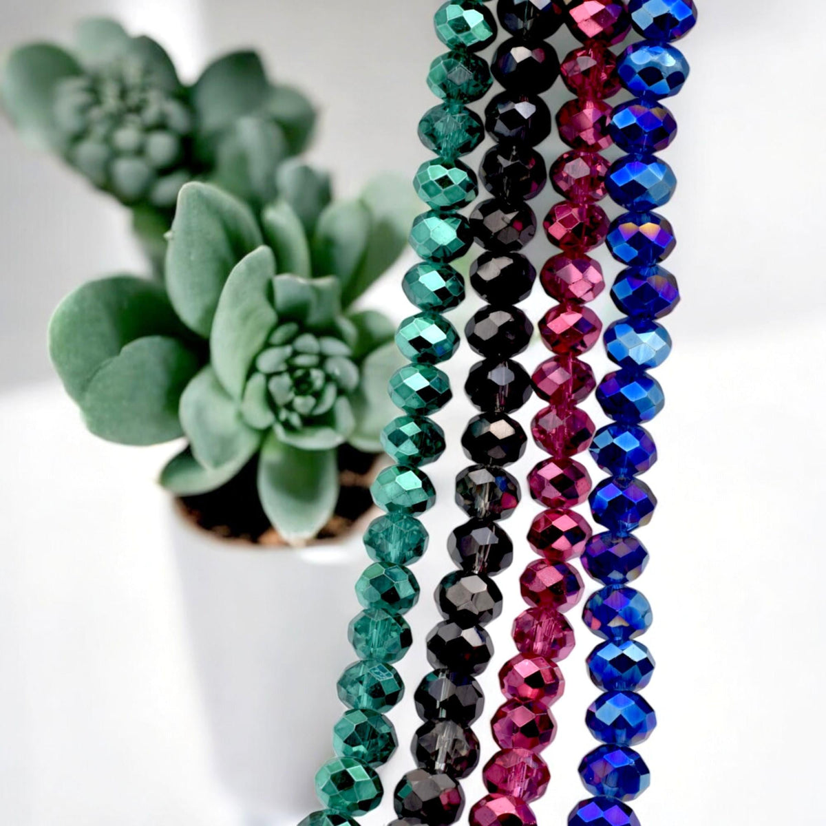 Faceted Crystal Rondelle Beads, Strands for Jewelry Making, Shiny Spacer Beads, DIY Bracelet Necklace Supplies, Gemstone C...