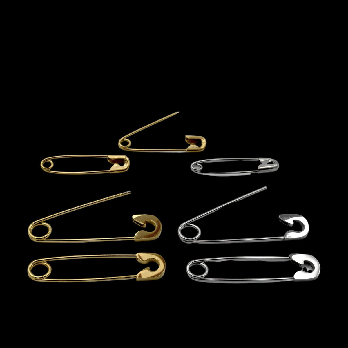 Gold Plated Silver Craft And DIY Pins - Rust-Resistant Safety Pins, Durable 304 Steel, Hypoallergenic, Multi-Size Options for Crafts