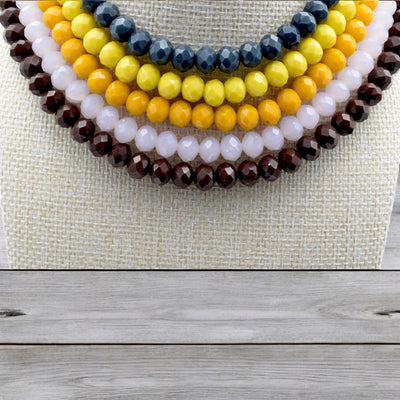 Colorful Faceted Crystal Rondelle Beads | 8mm Glass Beads for Jewelry Making | Multicolor DIY Craft Supplies. jewelry maki...