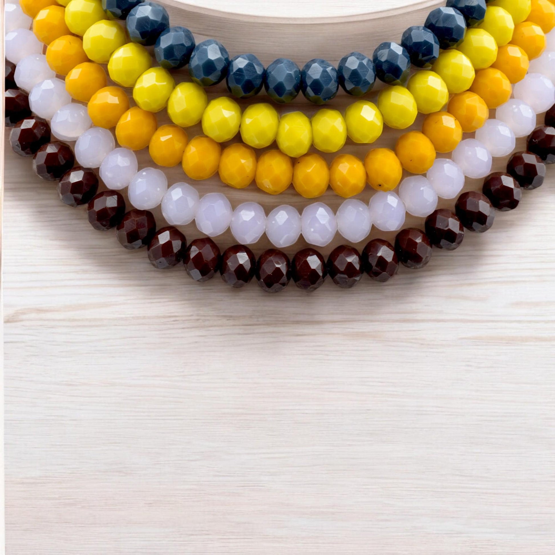 Colorful Faceted Crystal Rondelle Beads | 8mm Glass Beads for Jewelry Making | Multicolor DIY Craft Supplies. jewelry maki...