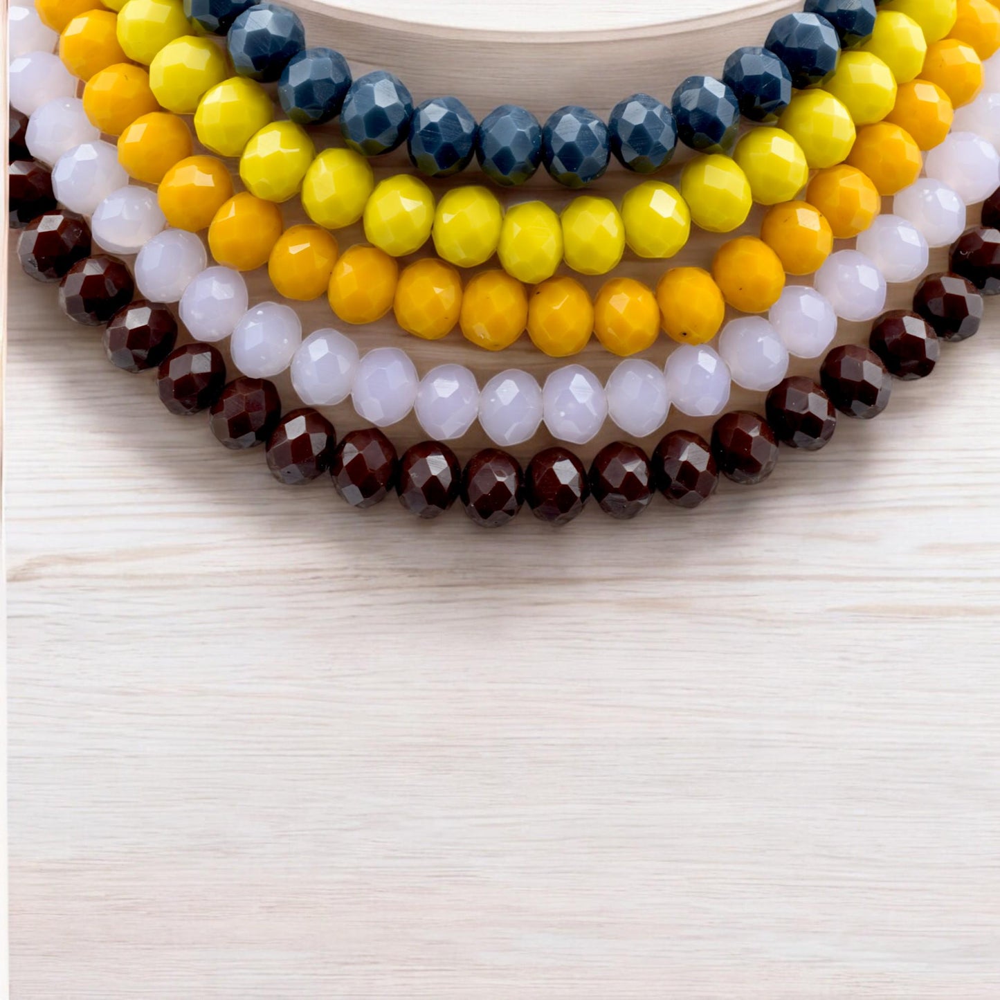Rondelle Beads 8mm Faceted Crystal - Multicolor Glossy Finish, Bold Palette, Jewelry Making, DIY Craft Supplies