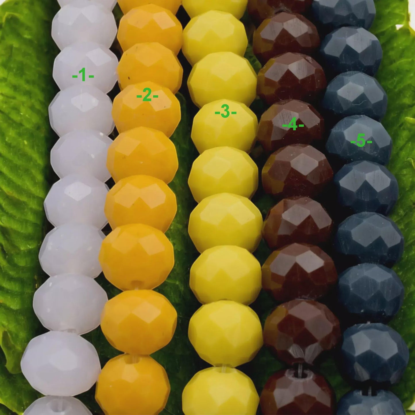 Rondelle Beads 8mm Faceted Crystal - Multicolor Glossy Finish, Bold Palette, Jewelry Making, DIY Craft Supplies