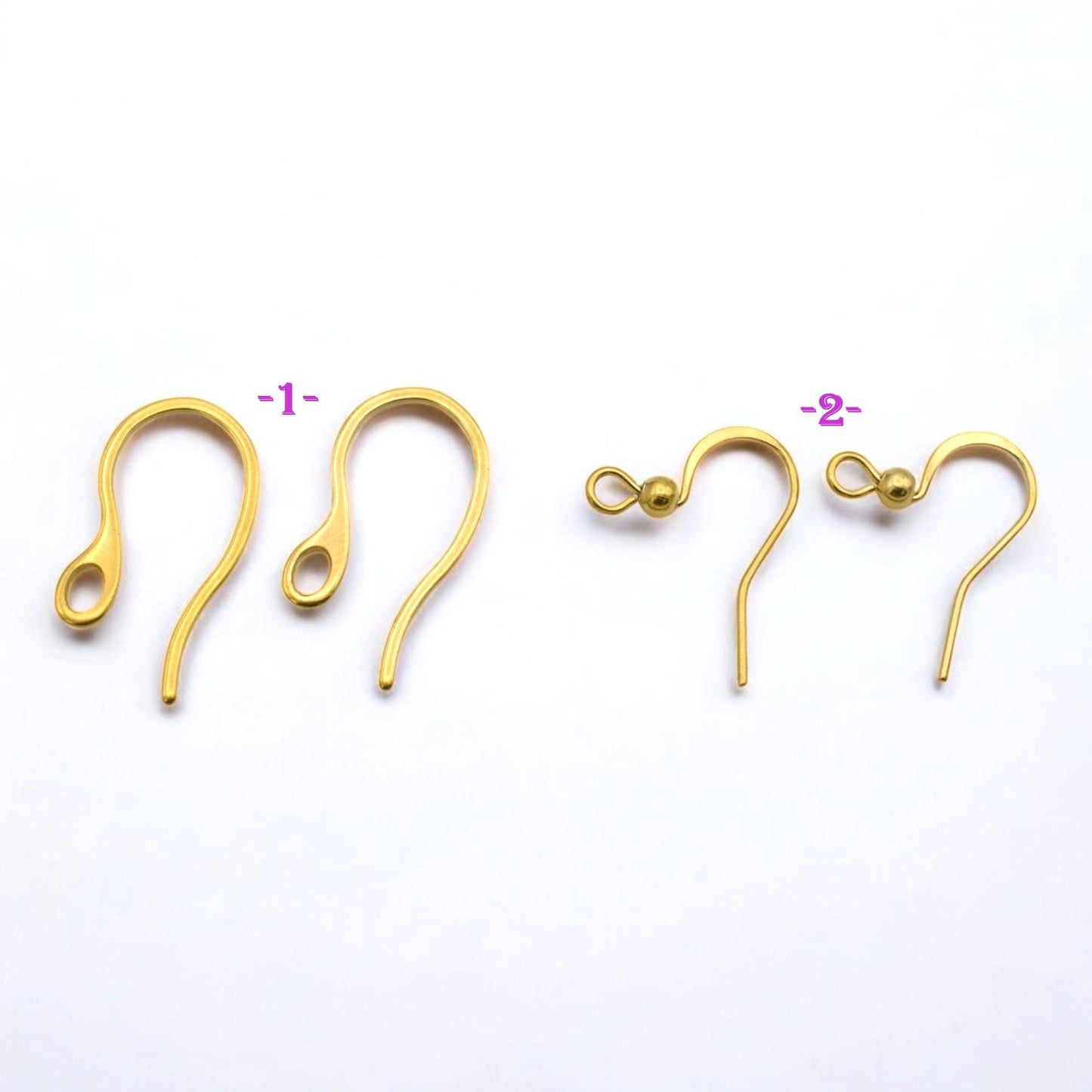 Stainless Steel Gold Plated Earring Hooks – Hypoallergenic Wires for DIY Jewelry Making, Fishhook and Kidney Ear Wires 12...