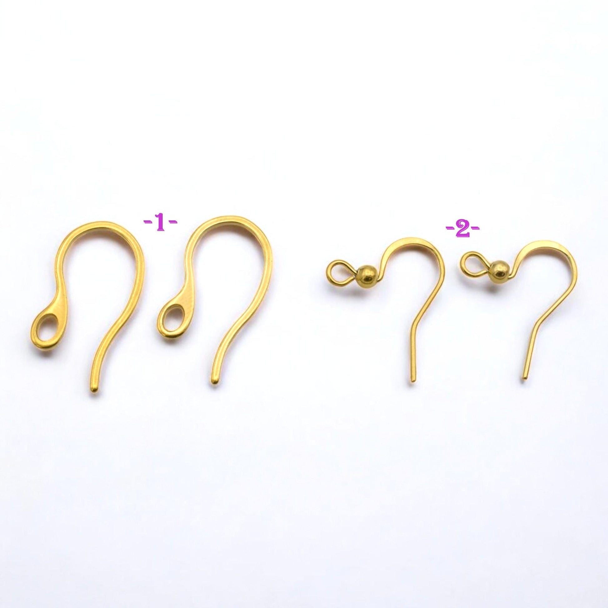 Stainless Steel Gold Plated Earring Hooks – Hypoallergenic Wires for DIY Jewelry Making, Fishhook and Kidney Ear Wires 12...