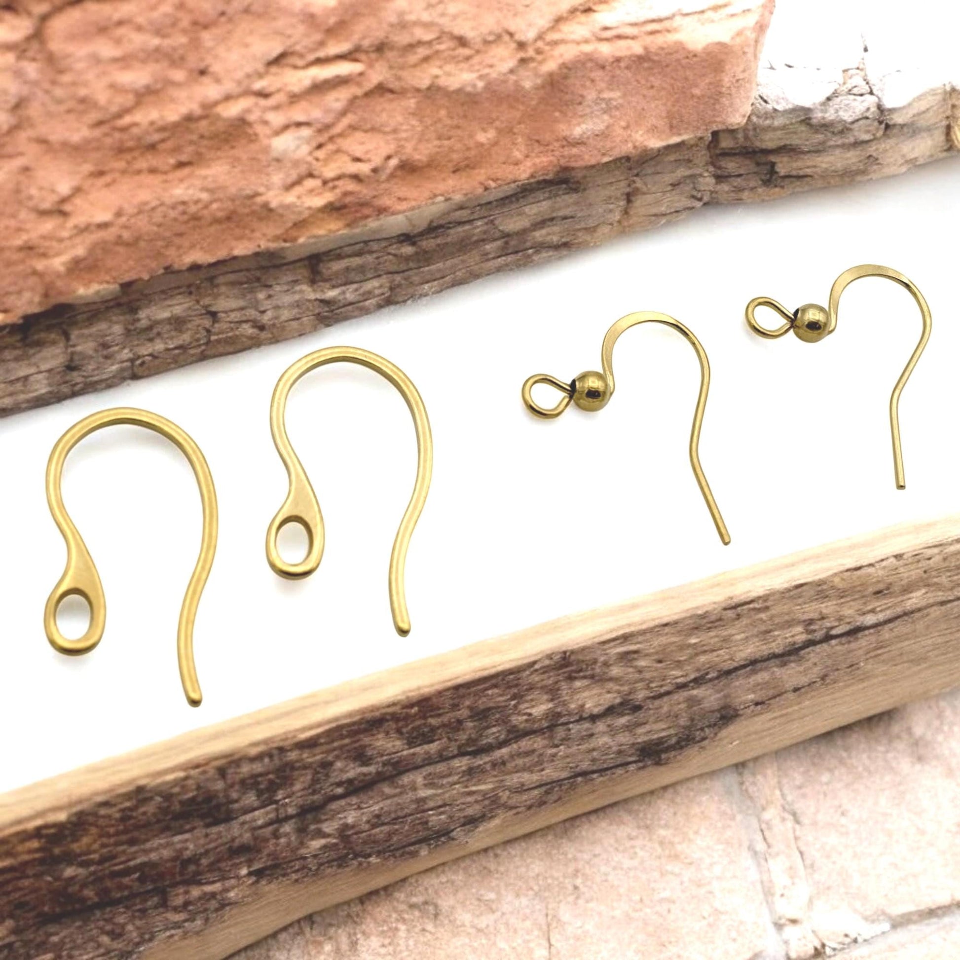 Stainless Steel Gold Plated Earring Hooks – Hypoallergenic Wires for DIY Jewelry Making, Fishhook and Kidney Ear Wires 12...