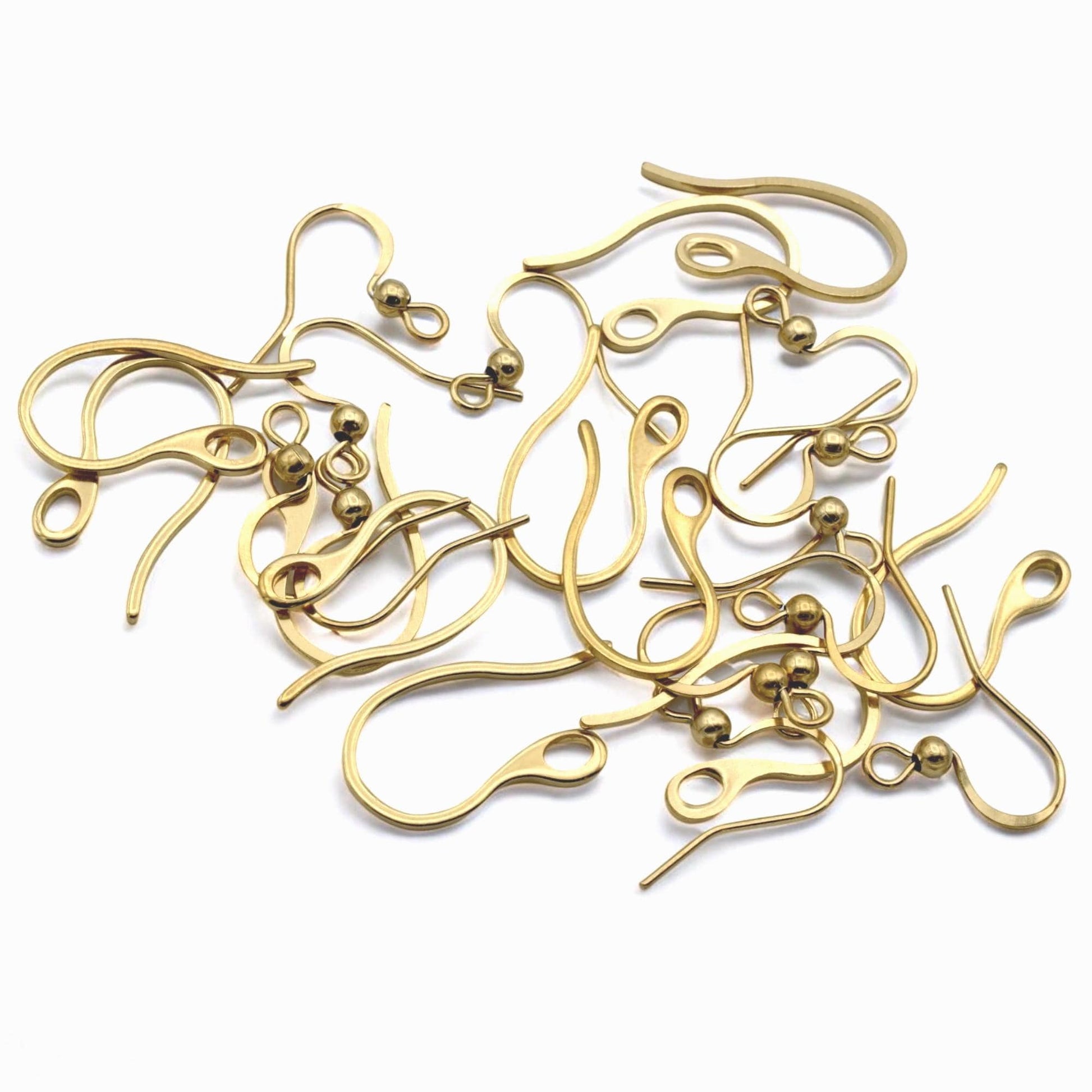 Stainless Steel Gold Plated Earring Hooks – Hypoallergenic Wires for DIY Jewelry Making, Fishhook and Kidney Ear Wires 12...