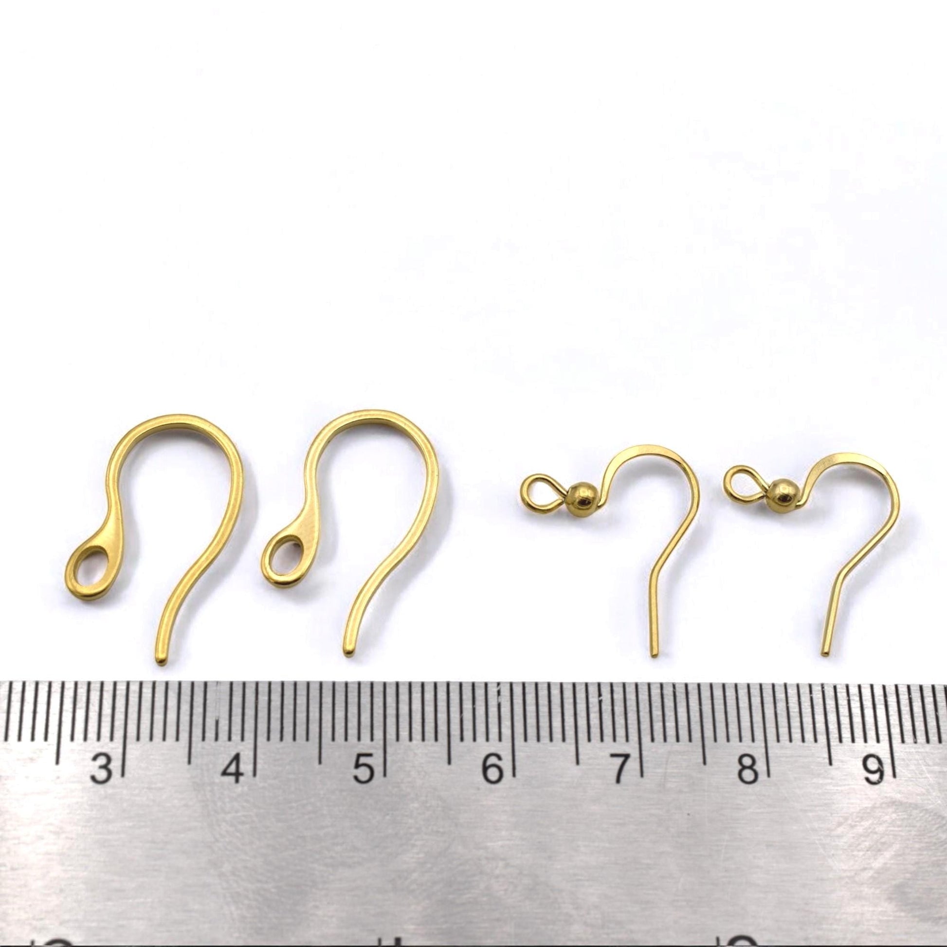 Stainless Steel Gold Plated Earring Hooks – Hypoallergenic Wires for DIY Jewelry Making, Fishhook and Kidney Ear Wires 12...