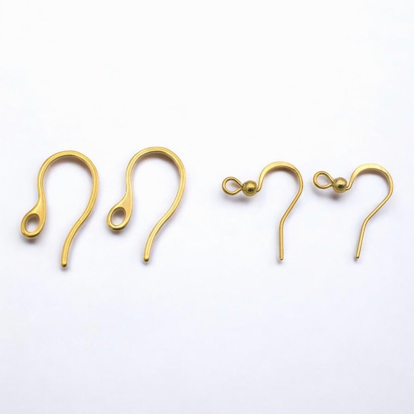 Stainless Steel Gold Plated Earring Hooks – Hypoallergenic Wires for DIY Jewelry Making, Fishhook and Kidney Ear Wires 12...