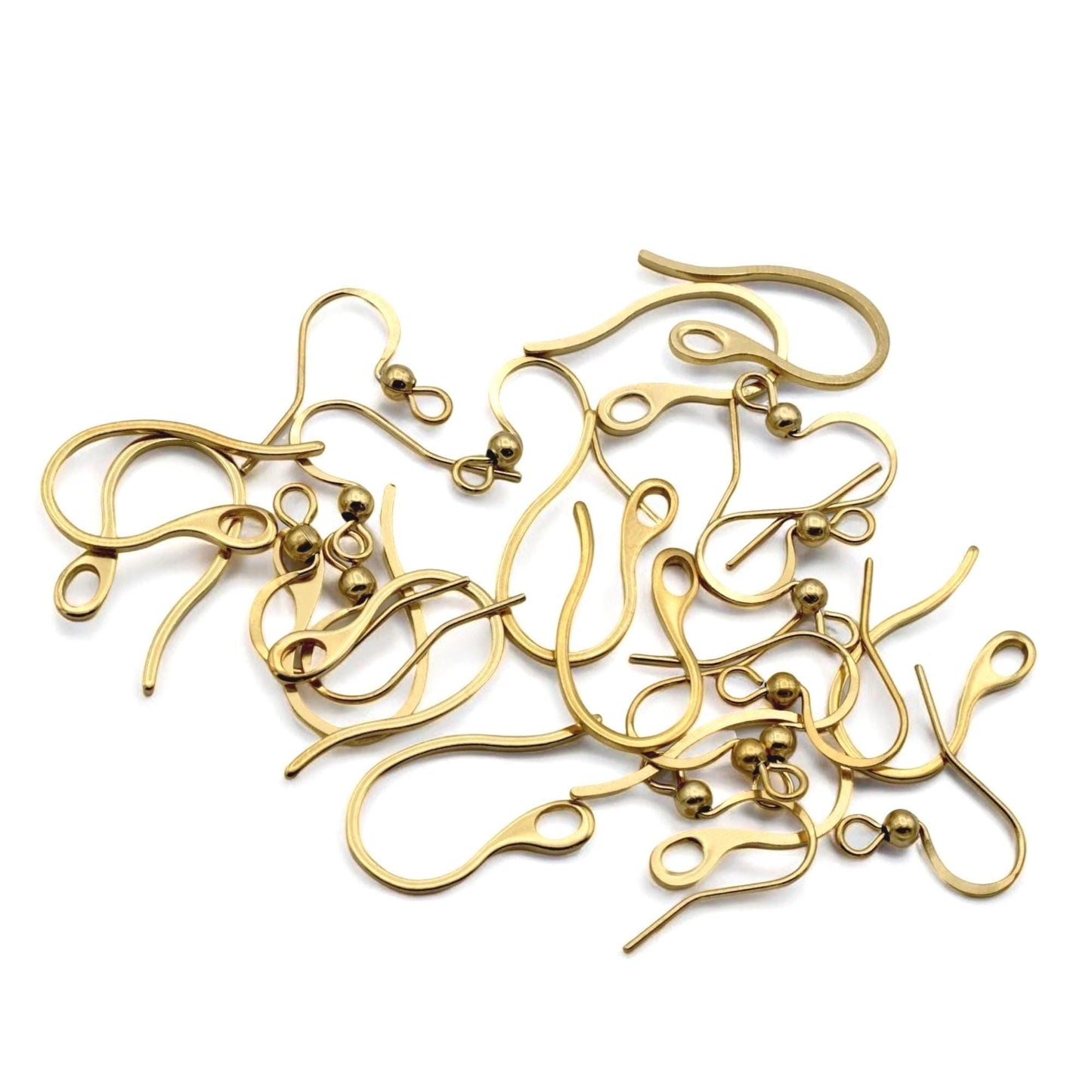 Stainless Steel Gold Plated Earring Hooks – Hypoallergenic Wires for DIY Jewelry Making, Fishhook and Kidney Ear Wires 12...