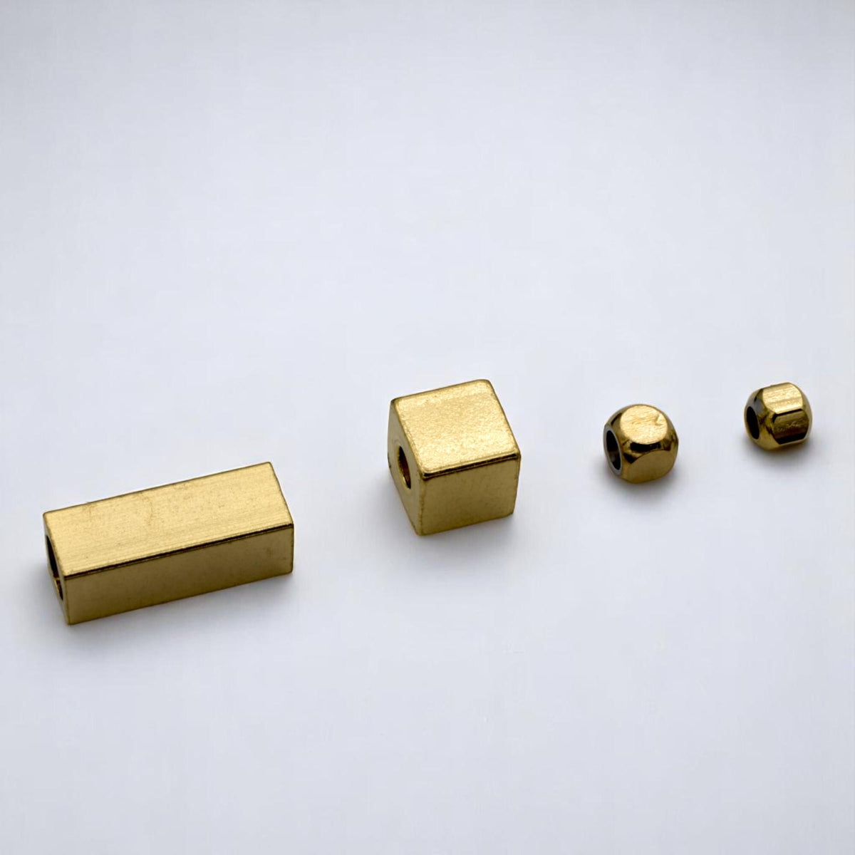 Gold-Plated Stainless-Steel Spacer Beads Shapes, Box, Cube, and Bar Spacers for Jewelry Making, DIY Bracelet & Necklace Findings.
