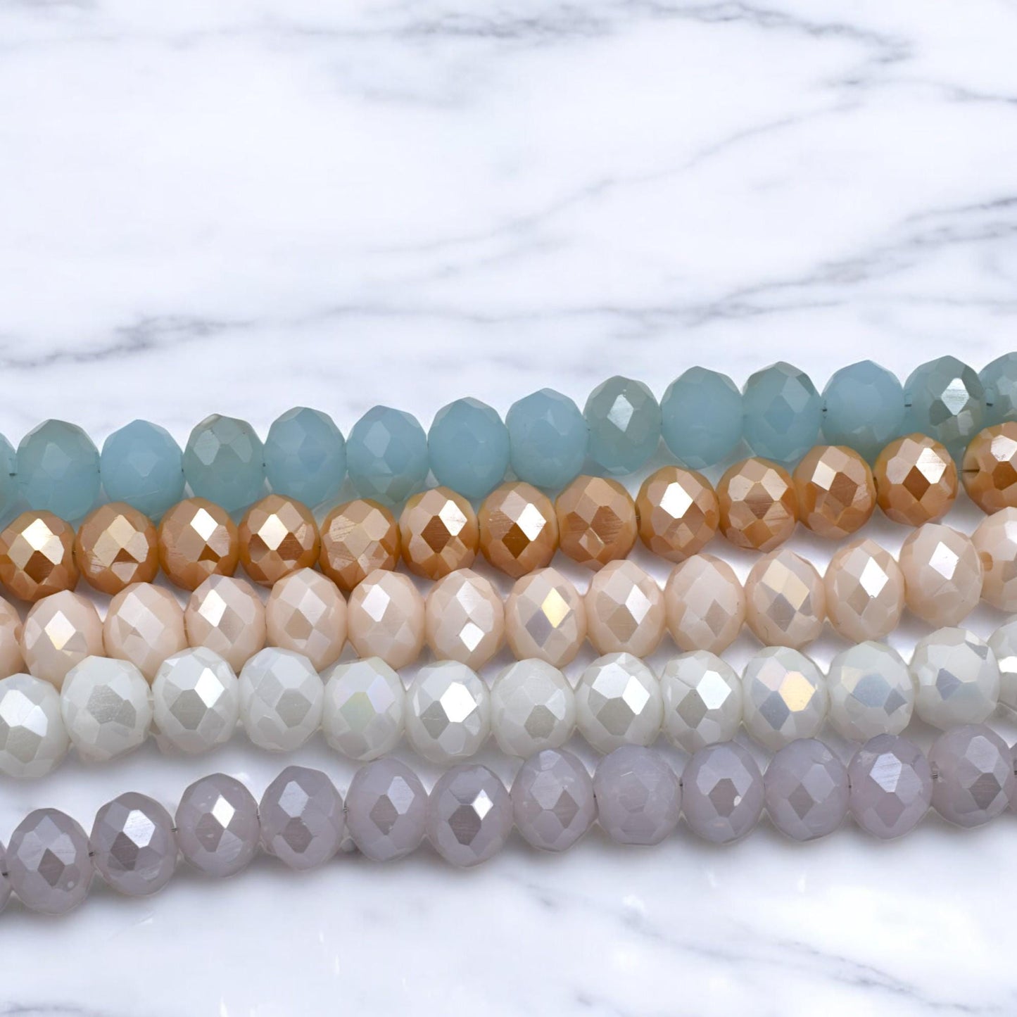AB Crystal Rondelle Beads – Faceted Beads in Pastel Mix Colors, Sparkle Beads for Jewelry Making, DIY Bracelet & Necklace...