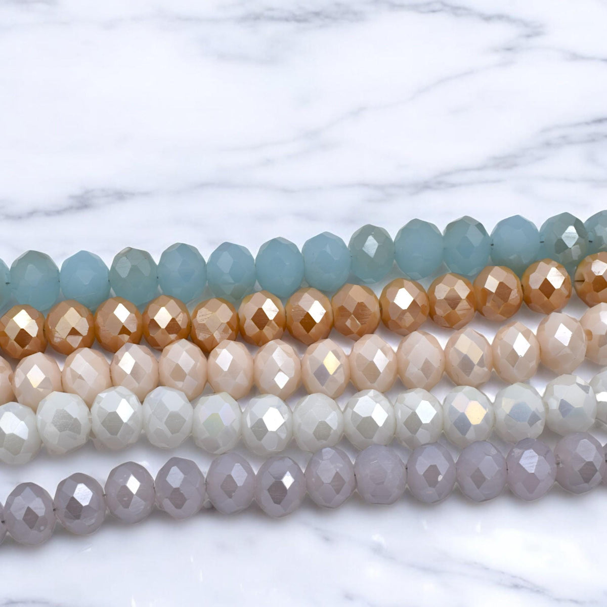 AB Crystal Rondelle Beads – Faceted Beads in Pastel Mix Colors, Sparkle Beads for Jewelry Making, DIY Bracelet & Necklace...