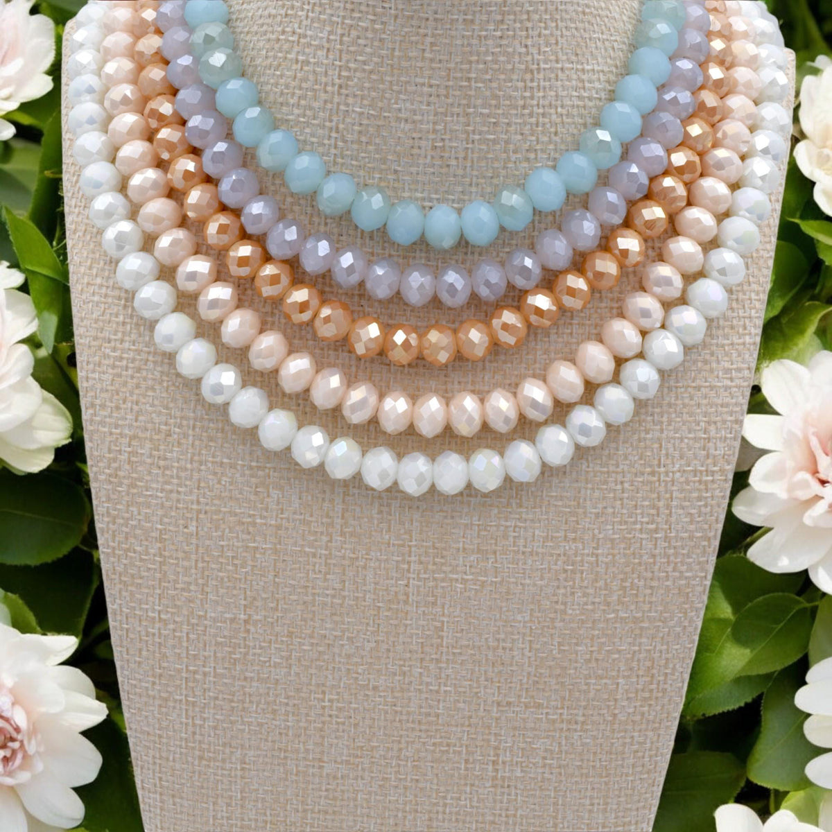 AB Crystal Rondelle Beads – Faceted Beads in Pastel Mix Colors, Sparkle Beads for Jewelry Making, DIY Bracelet & Necklace...