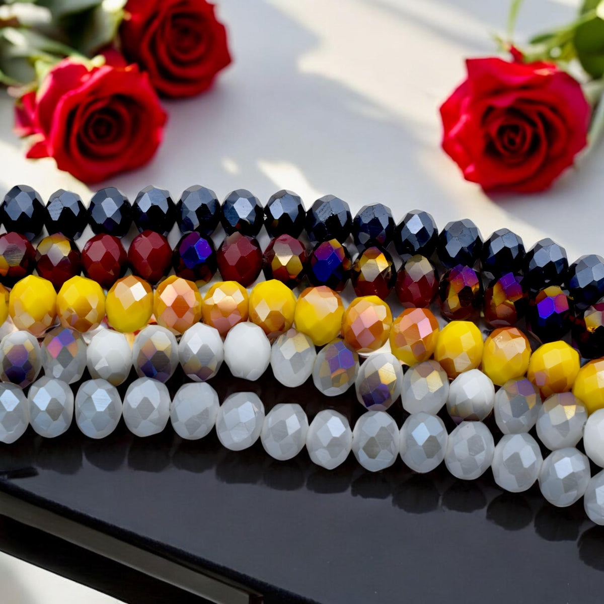 AB Crystal Beads – Faceted Rondelle Beads in Mixed Bold Colors, Sparkling Beads for DIY Jewelry Making, Bracelet & Earring...