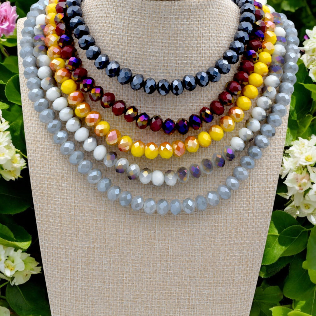 AB Crystal Beads – Faceted Rondelle Beads in Mixed Bold Colors, Sparkling Beads for DIY Jewelry Making, Bracelet & Earring...