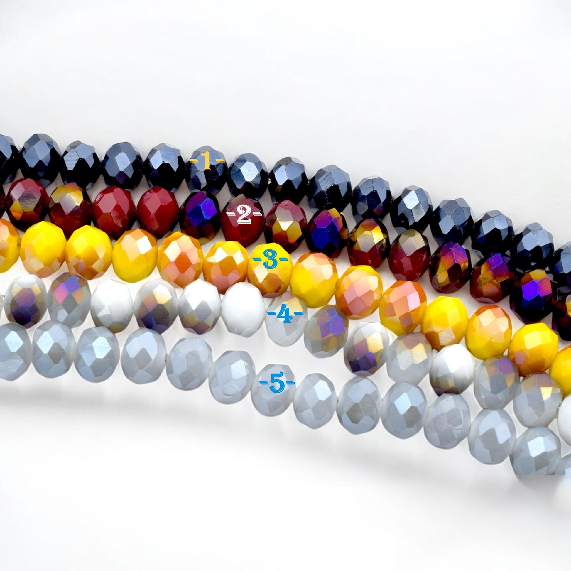 AB Crystal Beads – Faceted Rondelle Beads in Mixed Bold Colors, Sparkling Beads for DIY Jewelry Making, Bracelet & Earring...