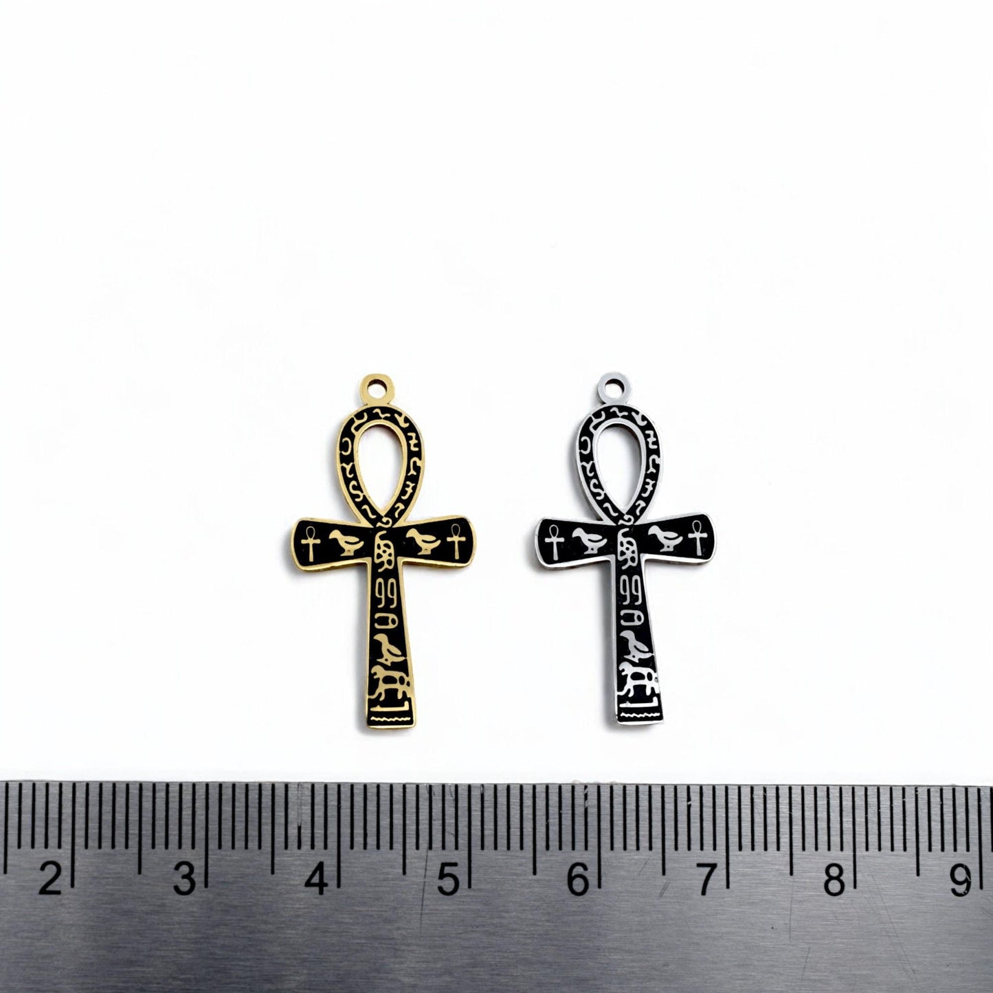 Ankh Cross Pendant – Ancient Egyptian Symbol Necklace Charm, Gold or Silver Stainless steel, Hieroglyph Jewelry for Men & Women.