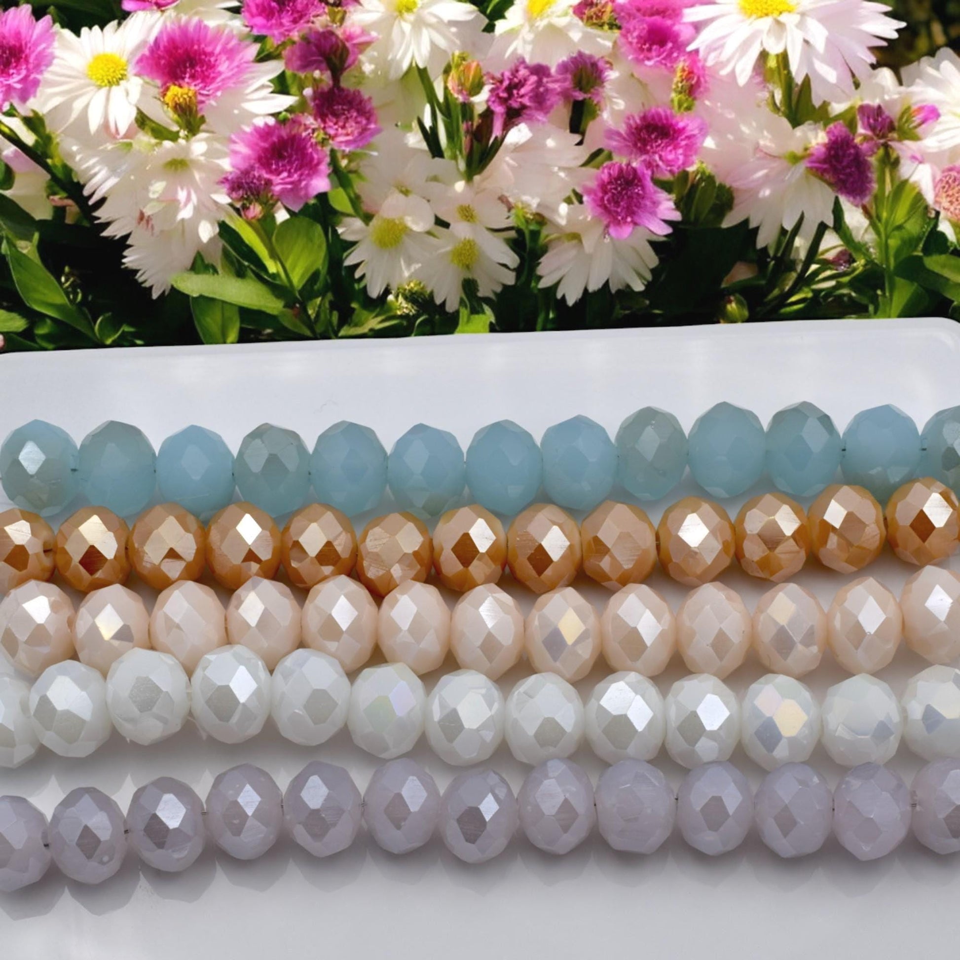 AB Crystal Rondelle Beads – Faceted Beads in Pastel Mix Colors, Sparkle Beads for Jewelry Making, DIY Bracelet & Necklace...
