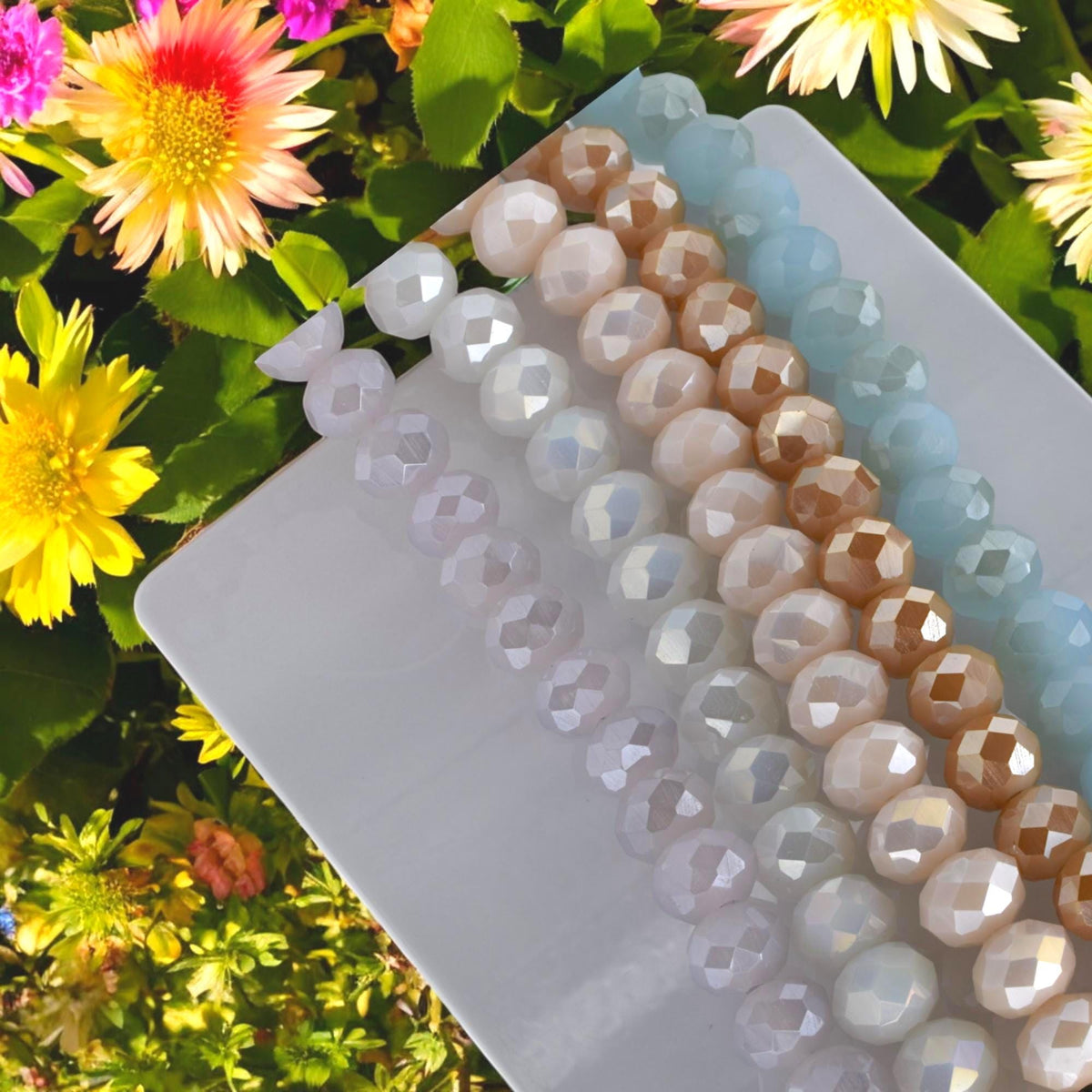 AB Crystal Rondelle Beads – Faceted Beads in Pastel Mix Colors, Sparkle Beads for Jewelry Making, DIY Bracelet & Necklace...