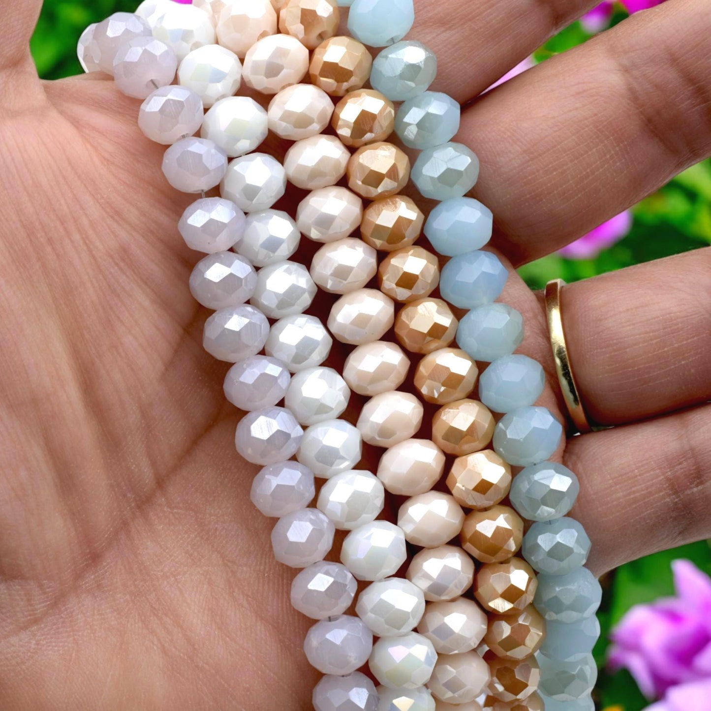 AB Crystal Rondelle Beads – Faceted Beads in Pastel Mix Colors, Sparkle Beads for Jewelry Making, DIY Bracelet & Necklace...
