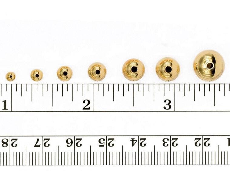 18K Findings EP Beads: Smooth Polished Gold Filled Alternative - Tarnish Resistant, Copper Base Metal, Multi-Size Options for Jewelry Making