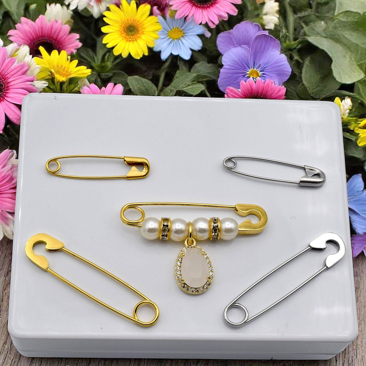 Gold Plated Silver Craft And DIY Pins - Rust-Resistant Safety Pins, Durable 304 Steel, Hypoallergenic, Multi-Size Options for Crafts