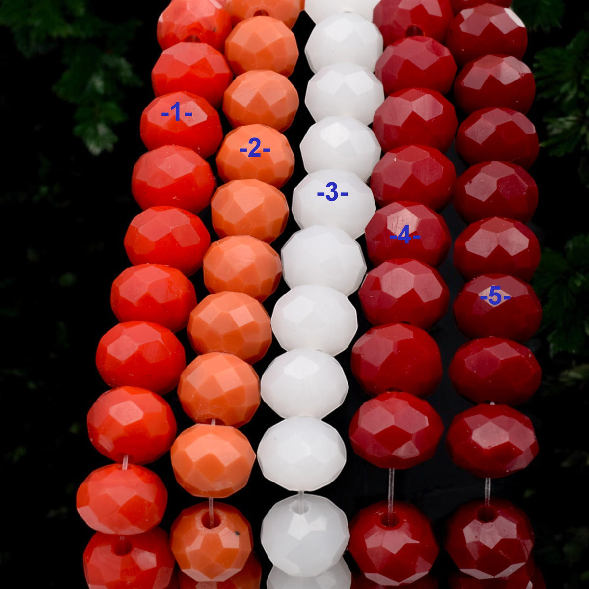 Red Orange White Faceted Bead Necklace: Layered Milky Crystal Statement, Bold Color Blend | Handmade Jewelry, Gift For Her | Multiple Sizes