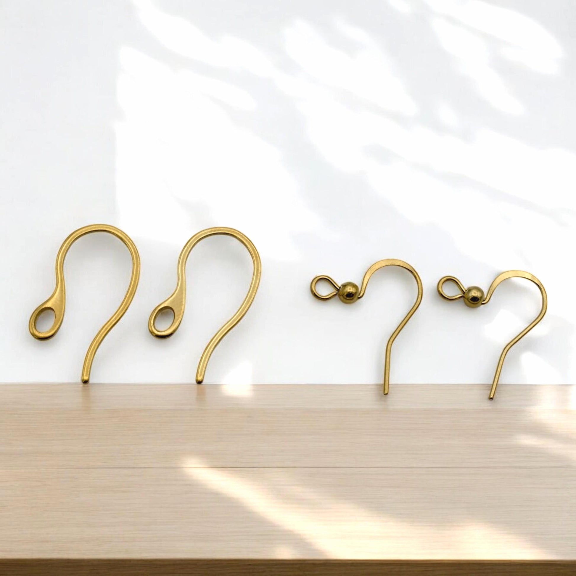 Gold Plated Earring Hooks: Hypoallergenic Fishhook & Kidney Wire Styles - Durable Metal, Nickel Lead Free, Jewelry Maker Tools