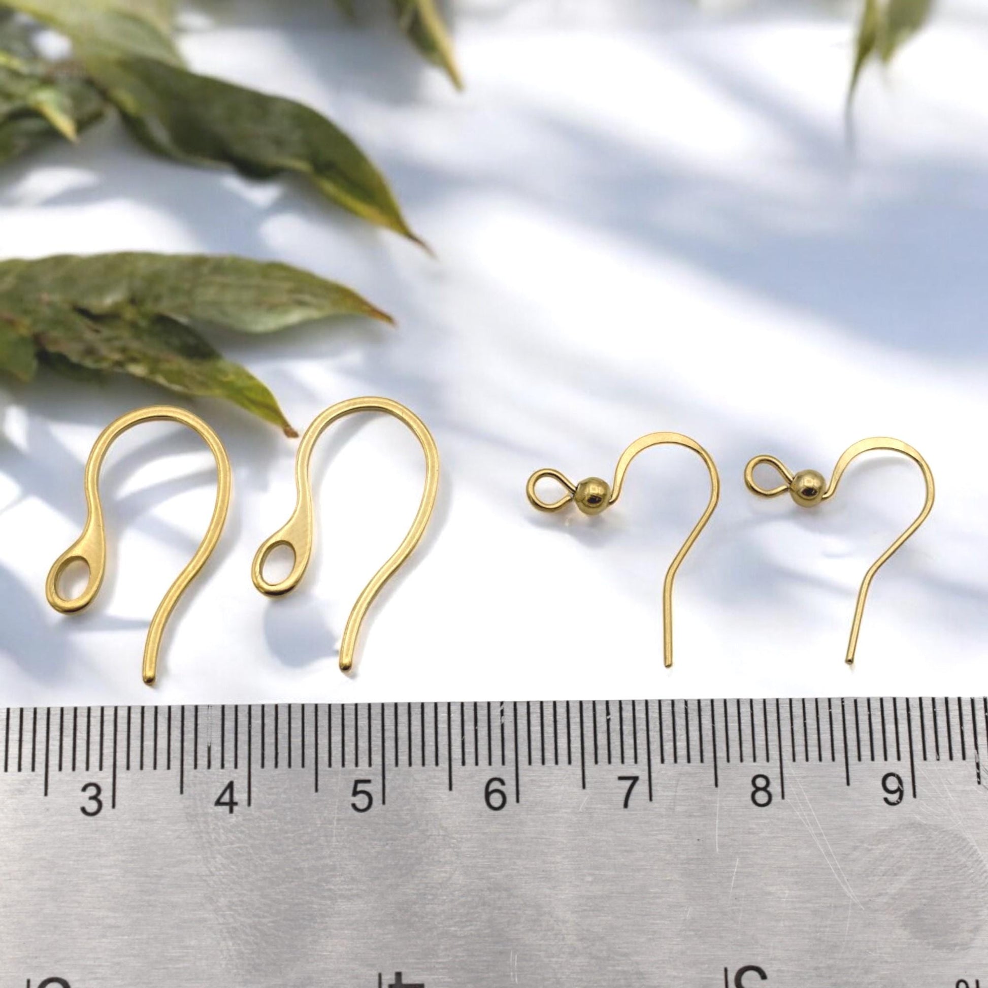 Stainless Steel Gold Plated Earring Hooks – Hypoallergenic Wires for DIY Jewelry Making, Fishhook and Kidney Ear Wires 12...