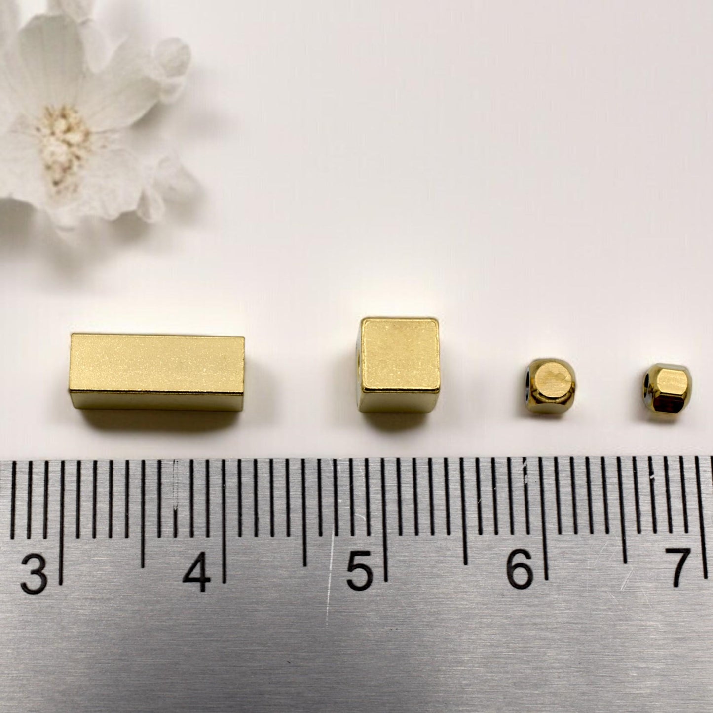 Gold-Plated Stainless-Steel Spacer Beads Shapes, Box, Cube, and Bar Spacers for Jewelry Making, DIY Bracelet & Necklace Findings.
