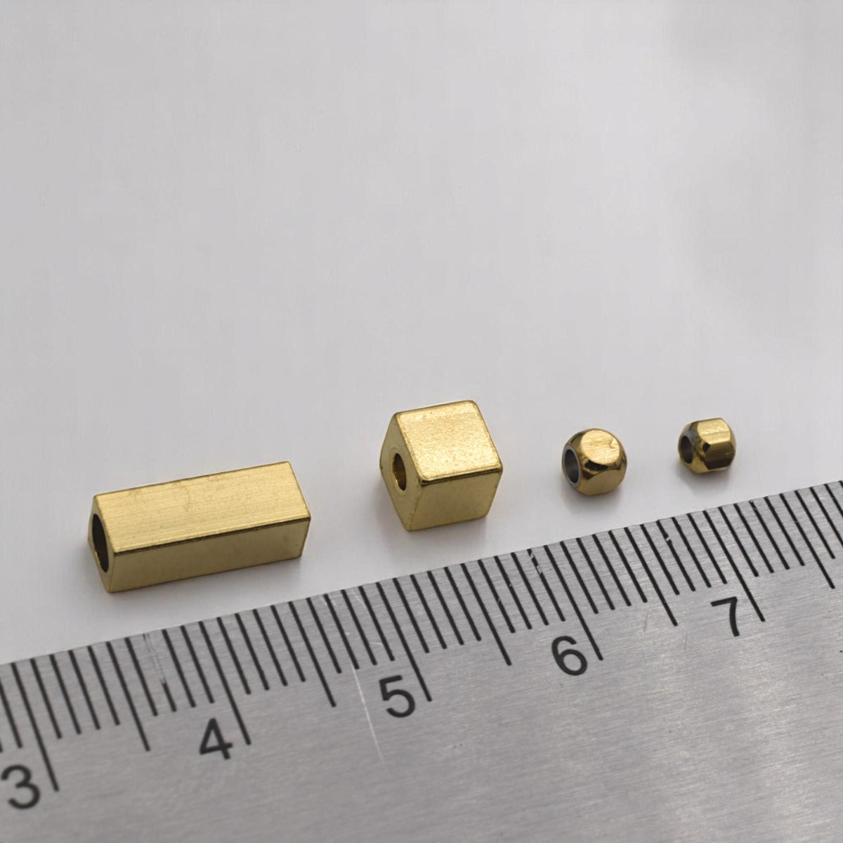 Gold-Plated Stainless-Steel Spacer Beads Shapes, Box, Cube, and Bar Spacers for Jewelry Making, DIY Bracelet & Necklace Findings.
