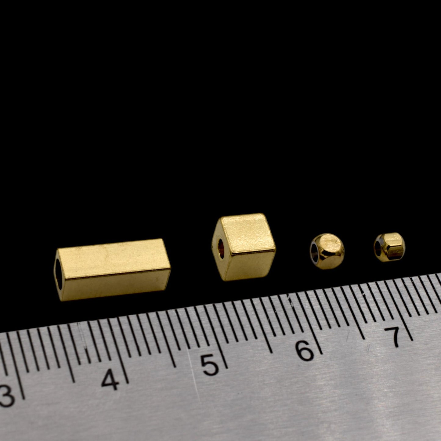 Gold-Plated Stainless-Steel Spacer Beads Shapes, Box, Cube, and Bar Spacers for Jewelry Making, DIY Bracelet & Necklace Findings.