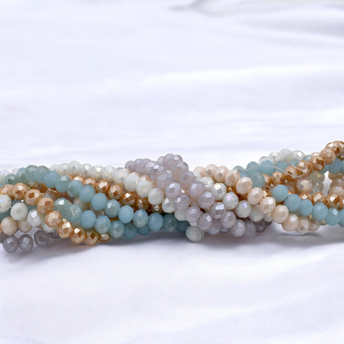 AB Crystal Rondelle Beads – Faceted Beads in Pastel Mix Colors, Sparkle Beads for Jewelry Making, DIY Bracelet & Necklace...