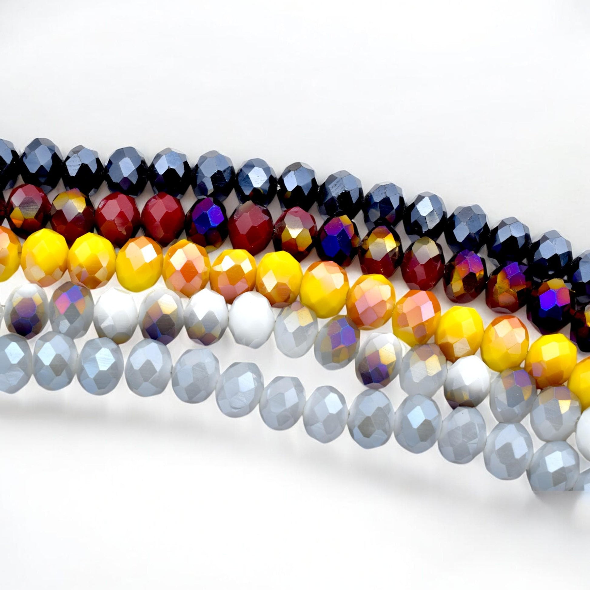 AB Crystal Beads – Faceted Rondelle Beads in Mixed Bold Colors, Sparkling Beads for DIY Jewelry Making, Bracelet & Earring...