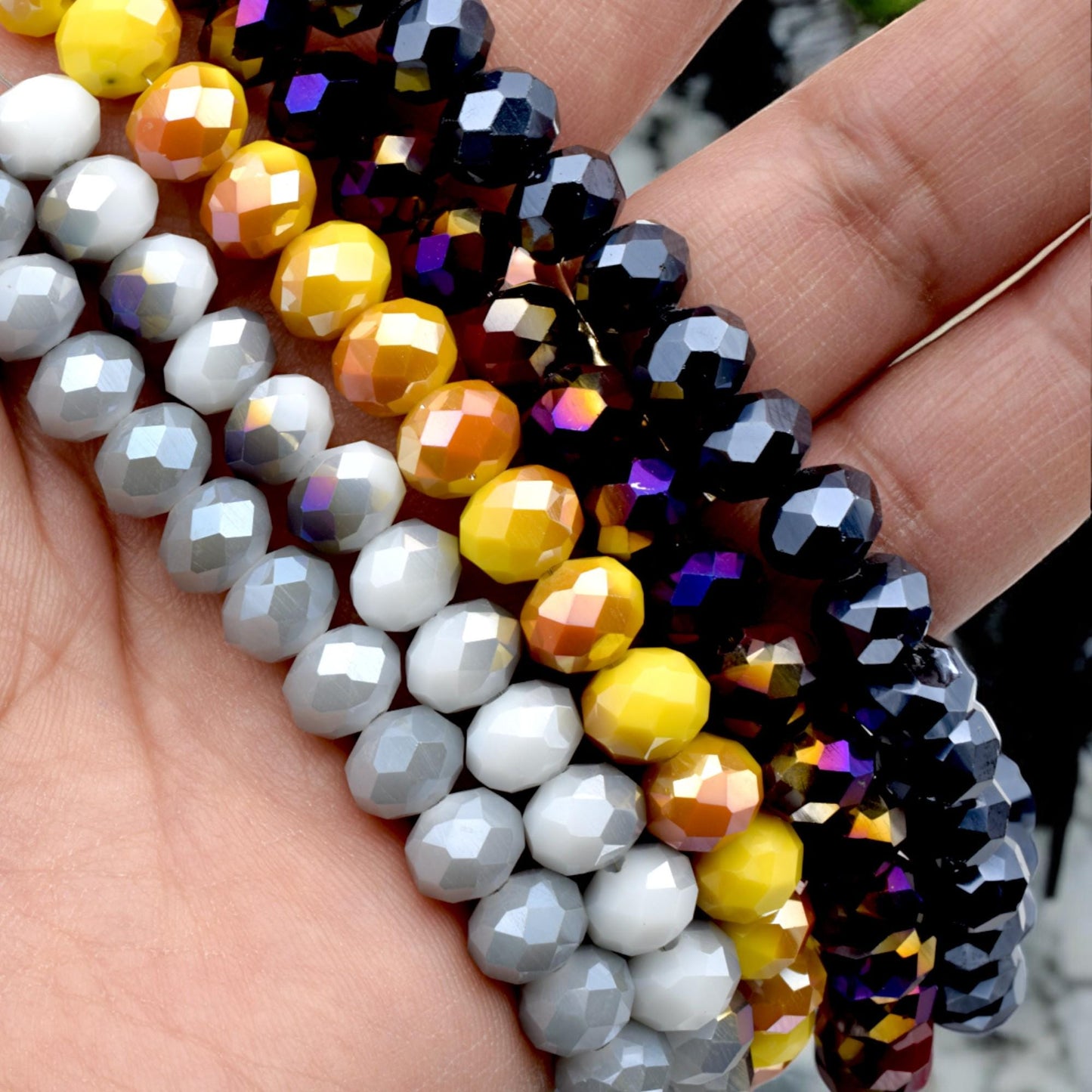 AB Crystal Beads – Faceted Rondelle Beads in Mixed Bold Colors, Sparkling Beads for DIY Jewelry Making, Bracelet & Earring...