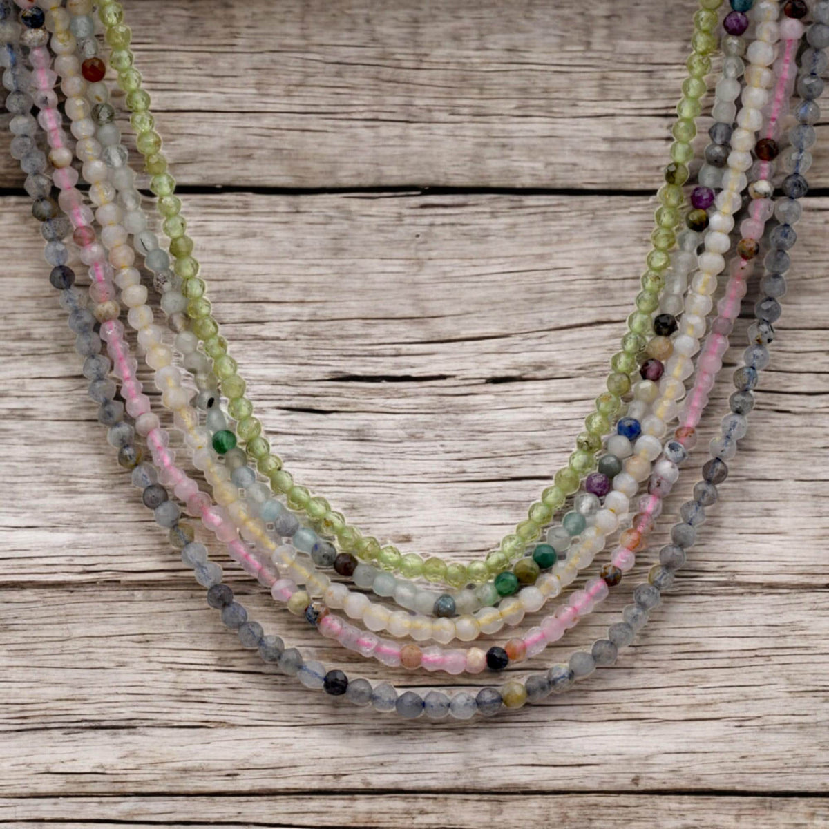 2.5mm Natural Gemstone Beads – Faceted Round Mixed Stone Beads for Dainty Jewelry, Micro Gem Beads Strand, jewelry making...