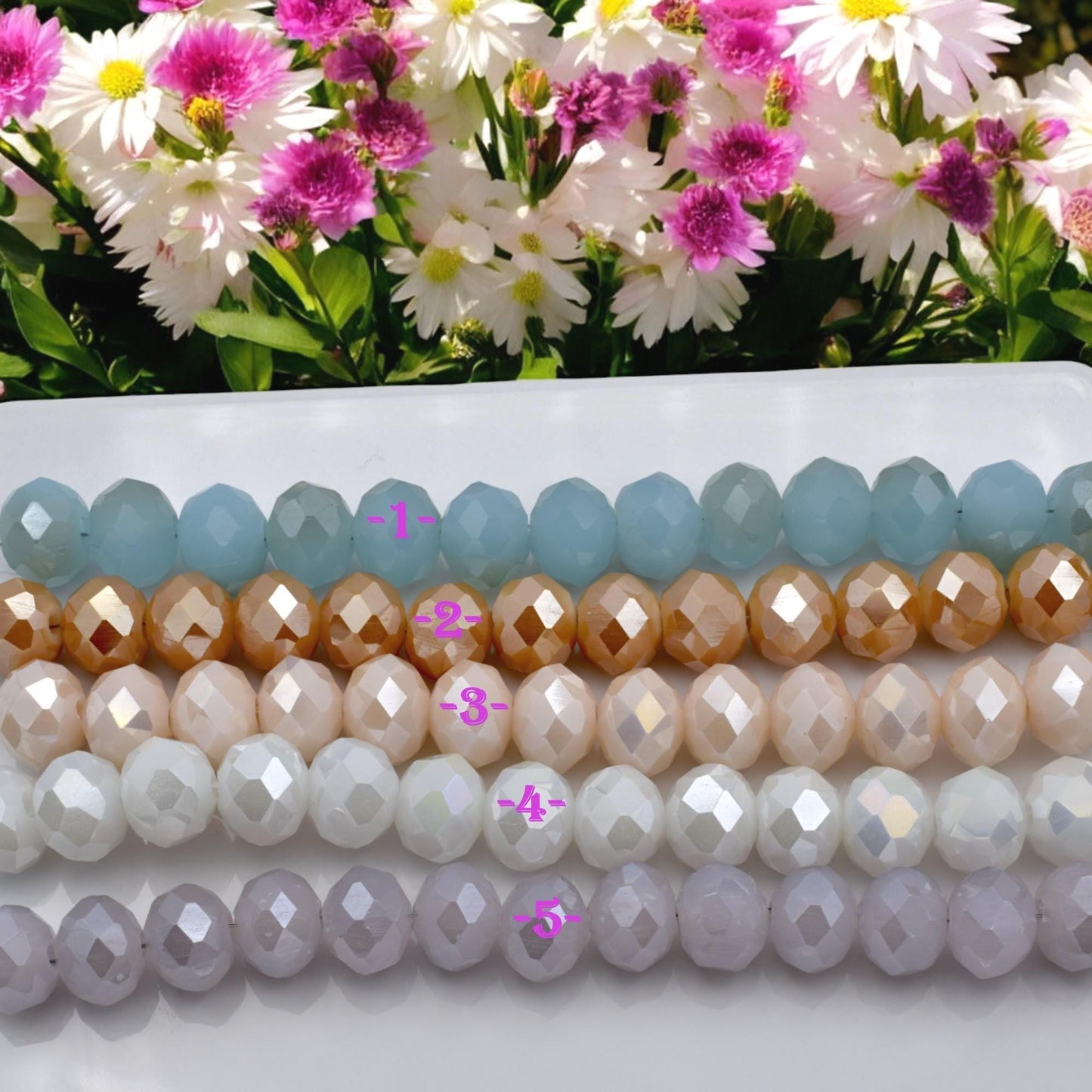 AB Crystal Rondelle Beads – Faceted Beads in Pastel Mix Colors, Sparkle Beads for Jewelry Making, DIY Bracelet & Necklace...