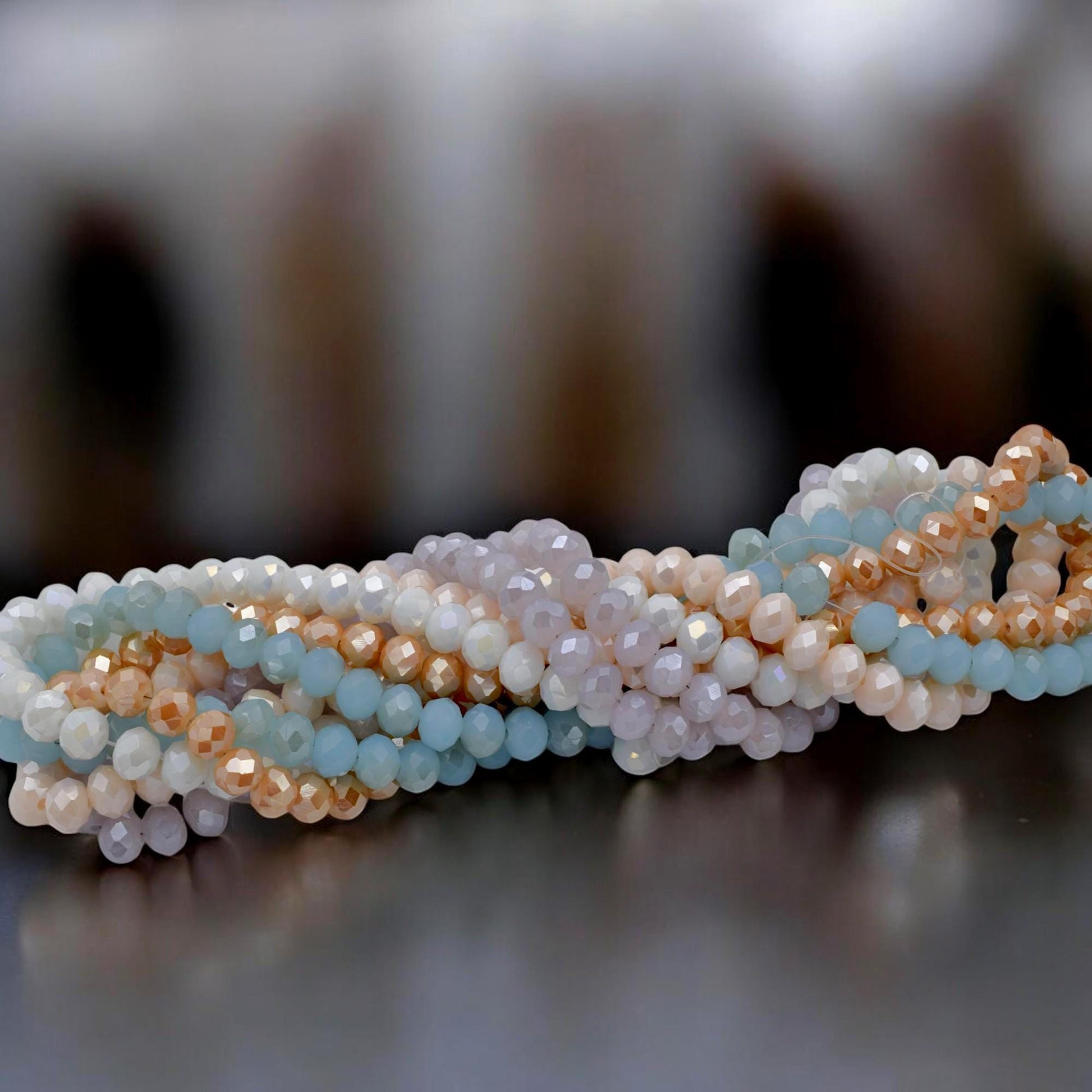 AB Crystal Rondelle Beads – Faceted Beads in Pastel Mix Colors, Sparkle Beads for Jewelry Making, DIY Bracelet & Necklace...