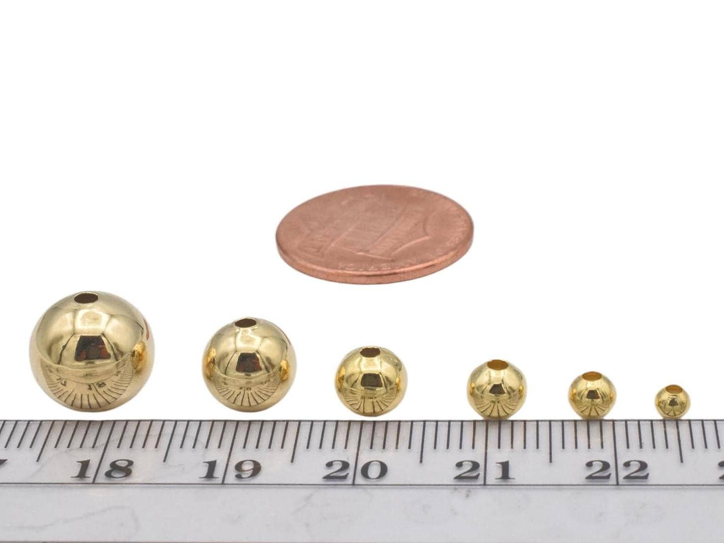 18K Findings EP Beads: Smooth Polished Gold Filled Alternative - Tarnish Resistant, Copper Base Metal, Multi-Size Options for Jewelry Making