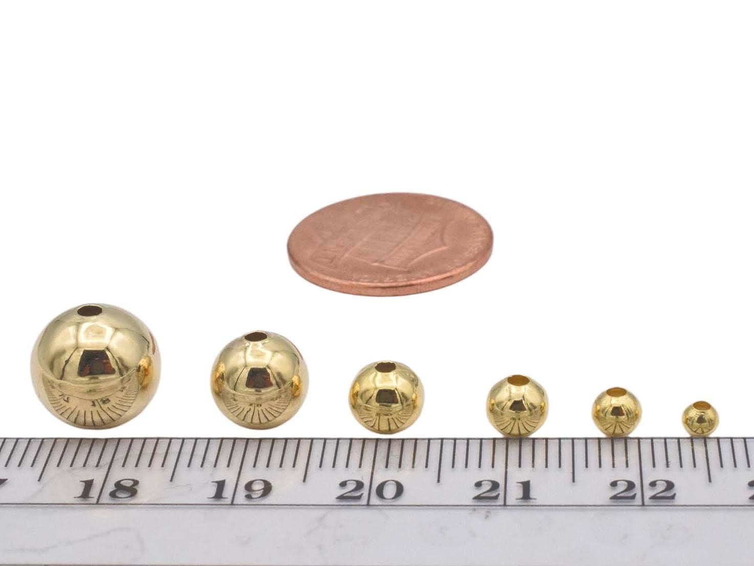 18K Findings EP Beads: Smooth Polished Gold Filled Alternative - Tarnish Resistant, Copper Base Metal, Multi-Size Options for Jewelry Making