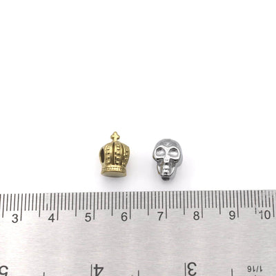 Stainless Steel Beads and Gold Plated Crown/Skull Spacer Charms for Jewelry Making, Gothic and Royal Theme Beading Supplie...