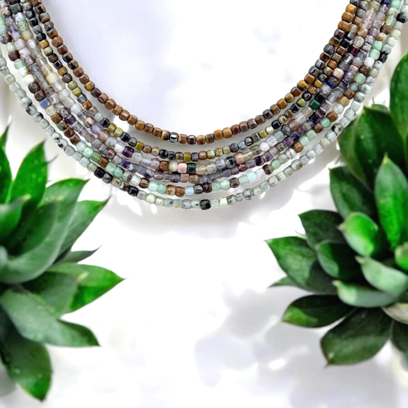 2 3mm Cube Cut Mixed Gemstone Beads – Square Natural Stone for Jewelry Making, Geometric Boho DIY Supplies, Tiger Eye, Jas...