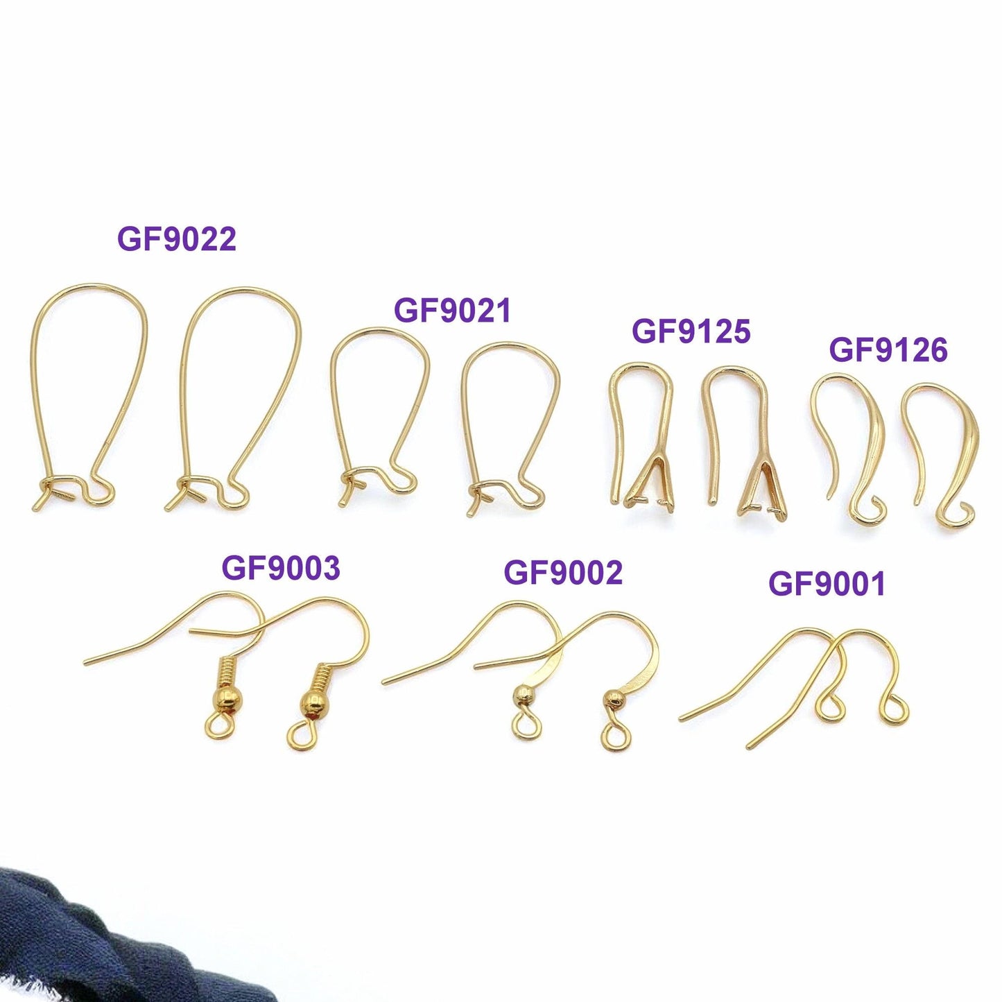 Gold Filled Alternative Style Ear Wires, Fish Hook Earrings, Tarnish Resistant (20-33mm Lengths, Electroplated Copper)