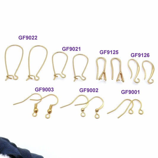 Gold Filled Alternative Style Ear Wires, Fish Hook Earrings, Tarnish Resistant (20-33mm Lengths, Electroplated Copper)
